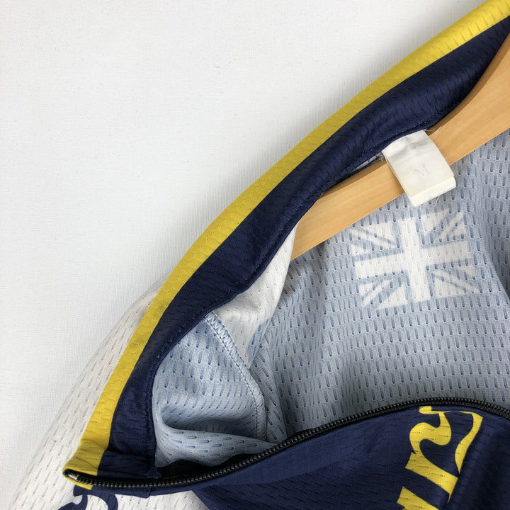Pearson Union Jack Short-Sleeve Cycling Shirt, Women's Size M (Equivalent), Vintage polyester navy blue type Vintage Second Hand