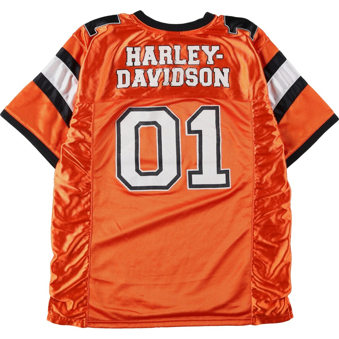 Harley-Davidson V-neck Mesh Game Shirt, Women's Size XL (approx.) polyester orange type Vintage Second Hand