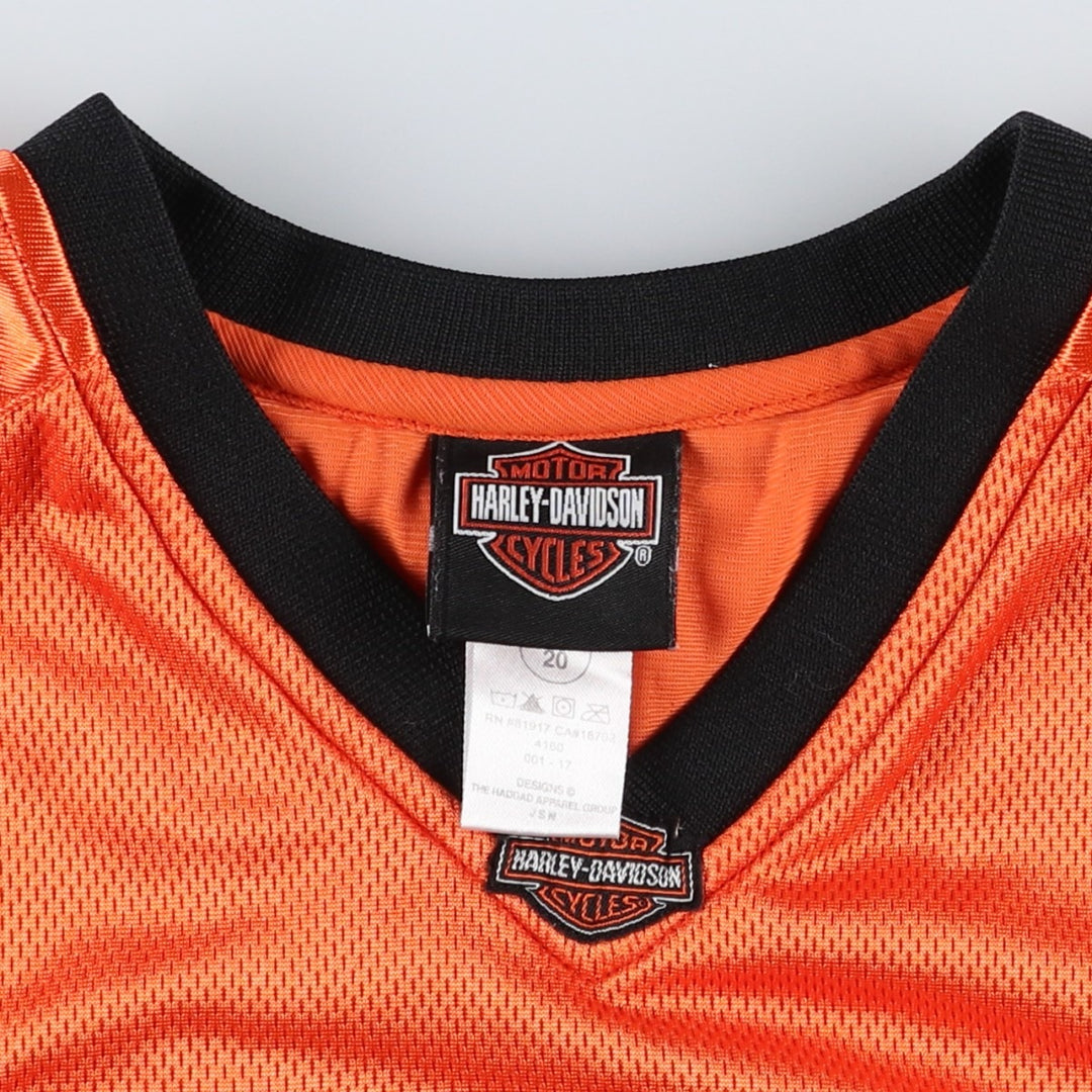 Harley-Davidson V-neck Mesh Game Shirt, Women's Size XL (approx.) polyester orange type Vintage Second Hand