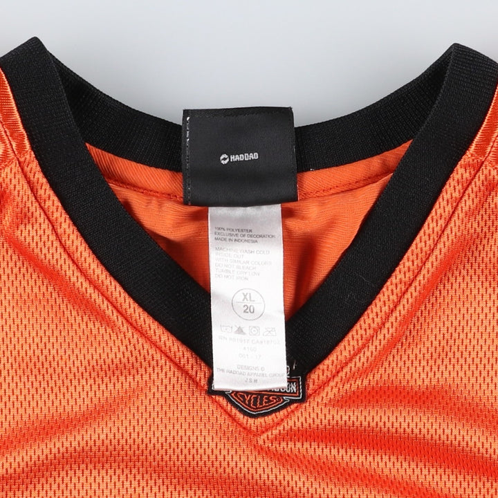 Harley-Davidson V-neck Mesh Game Shirt, Women's Size XL (approx.) polyester orange type Vintage Second Hand