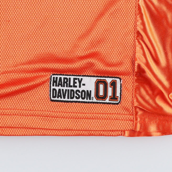 Harley-Davidson V-neck Mesh Game Shirt, Women's Size XL (approx.) polyester orange type Vintage Second Hand