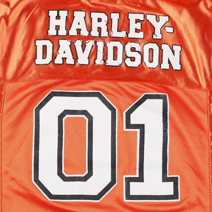 Harley-Davidson V-neck Mesh Game Shirt, Women's Size XL (approx.) polyester orange type Vintage Second Hand