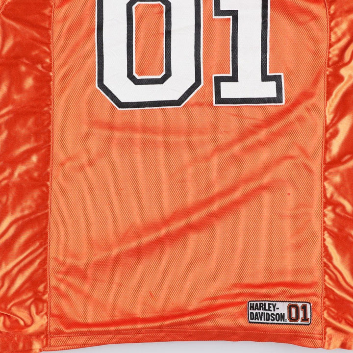 Harley-Davidson V-neck Mesh Game Shirt, Women's Size XL (approx.) polyester orange type Vintage Second Hand