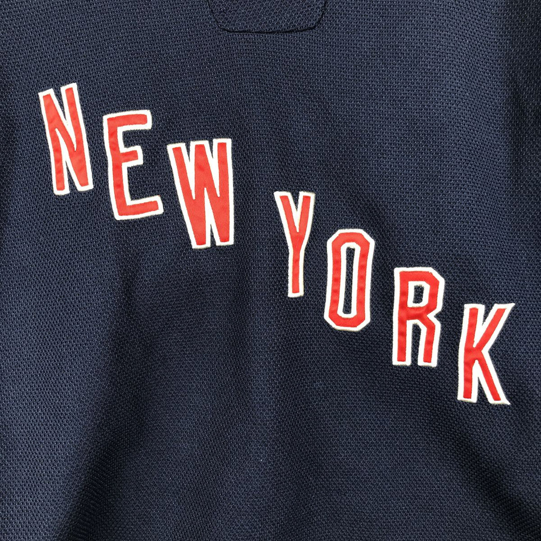 Reebok NHL New York Rangers 3/4 Sleeve Lace-Up Game Shirt Hockey Shirt Women's Size M (approx.) polyester navy blue type Vintage Second Hand