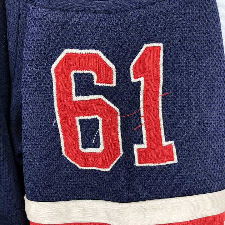 Reebok NHL New York Rangers 3/4 Sleeve Lace-Up Game Shirt Hockey Shirt Women's Size M (approx.) polyester navy blue type Vintage Second Hand
