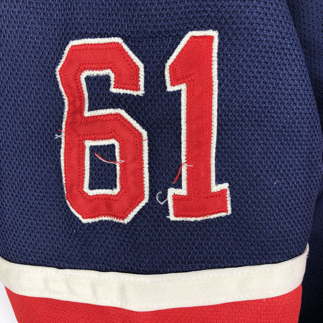 Reebok NHL New York Rangers 3/4 Sleeve Lace-Up Game Shirt Hockey Shirt Women's Size M (approx.) polyester navy blue type Vintage Second Hand