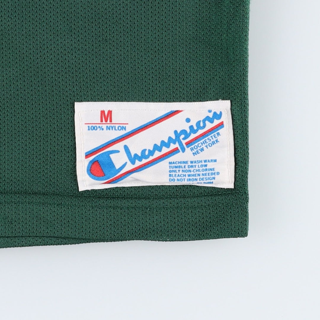Champion MICHIGAN STATE College V-Neck 3/4 Sleeve Mesh Game Shirt, Made in USA, Women's Size M (approx.) Nylon green type Vintage Second Hand