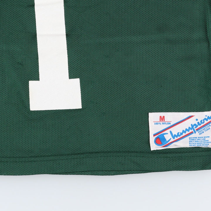 Champion MICHIGAN STATE College V-Neck 3/4 Sleeve Mesh Game Shirt, Made in USA, Women's Size M (approx.) Nylon green type Vintage Second Hand
