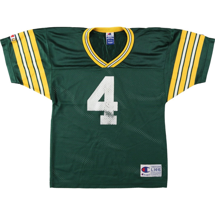 90'S Champion Authentic Athletic Apparel NFL Green Bay Packers V-neck Game Shirt, Women's Size L (approx.) Nylon green type Vintage Second Hand