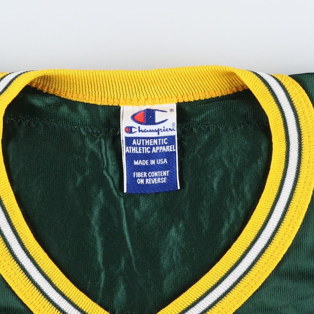 90'S Champion Authentic Athletic Apparel NFL Green Bay Packers V-neck Game Shirt, Women's Size L (approx.) Nylon green type Vintage Second Hand
