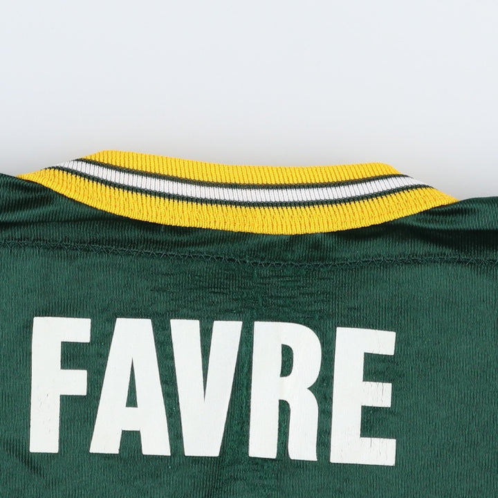 90'S Champion Authentic Athletic Apparel NFL Green Bay Packers V-neck Game Shirt, Women's Size L (approx.) Nylon green type Vintage Second Hand