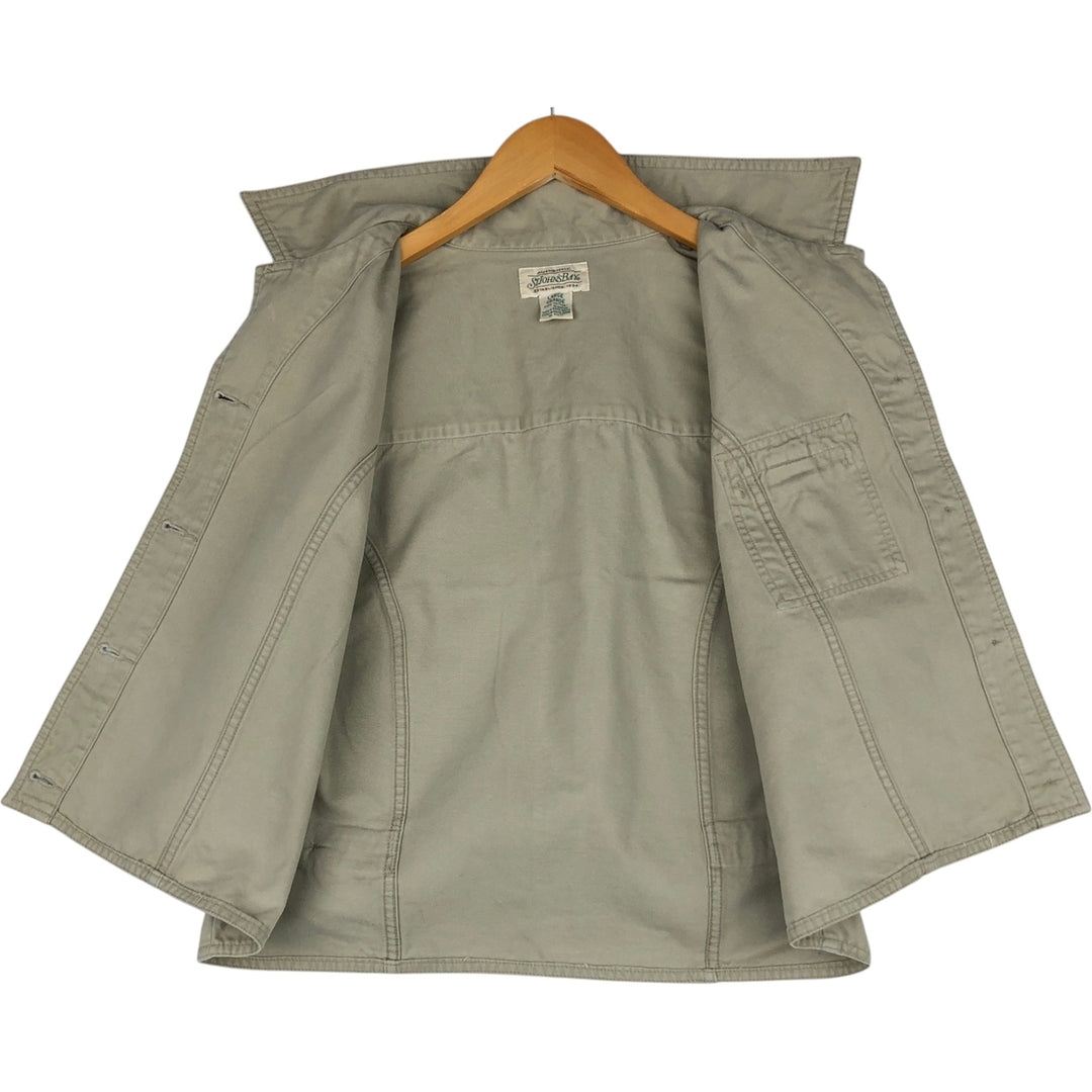 90s-00'S St. John's Bay cotton vest, women's size L (approx.), vintage. cotton Khaki type beige Vintage Second Hand