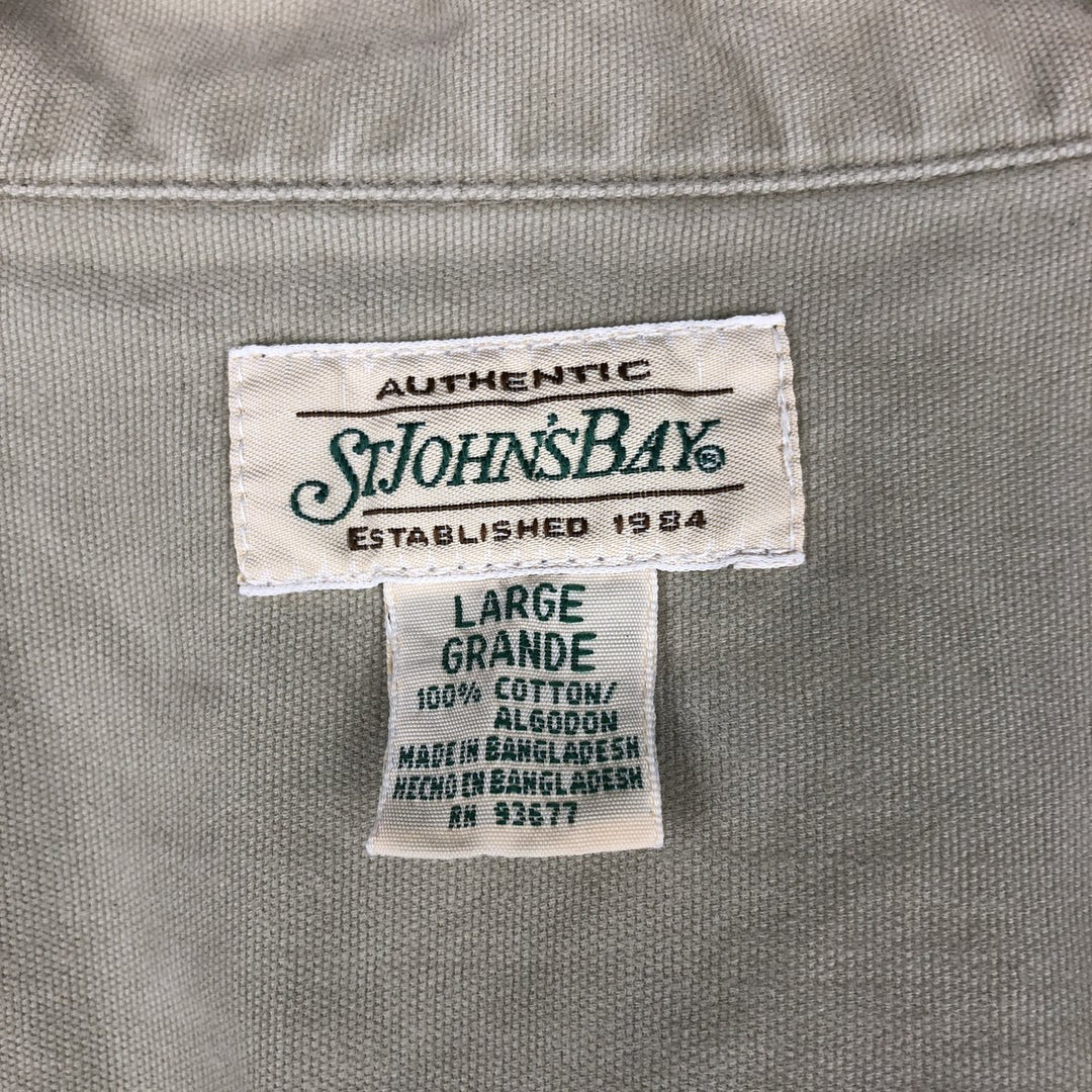 90s-00'S St. John's Bay cotton vest, women's size L (approx.), vintage. cotton Khaki type beige Vintage Second Hand