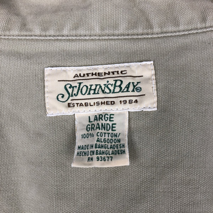 90s-00'S St. John's Bay cotton vest, women's size L (approx.), vintage. cotton Khaki type beige Vintage Second Hand