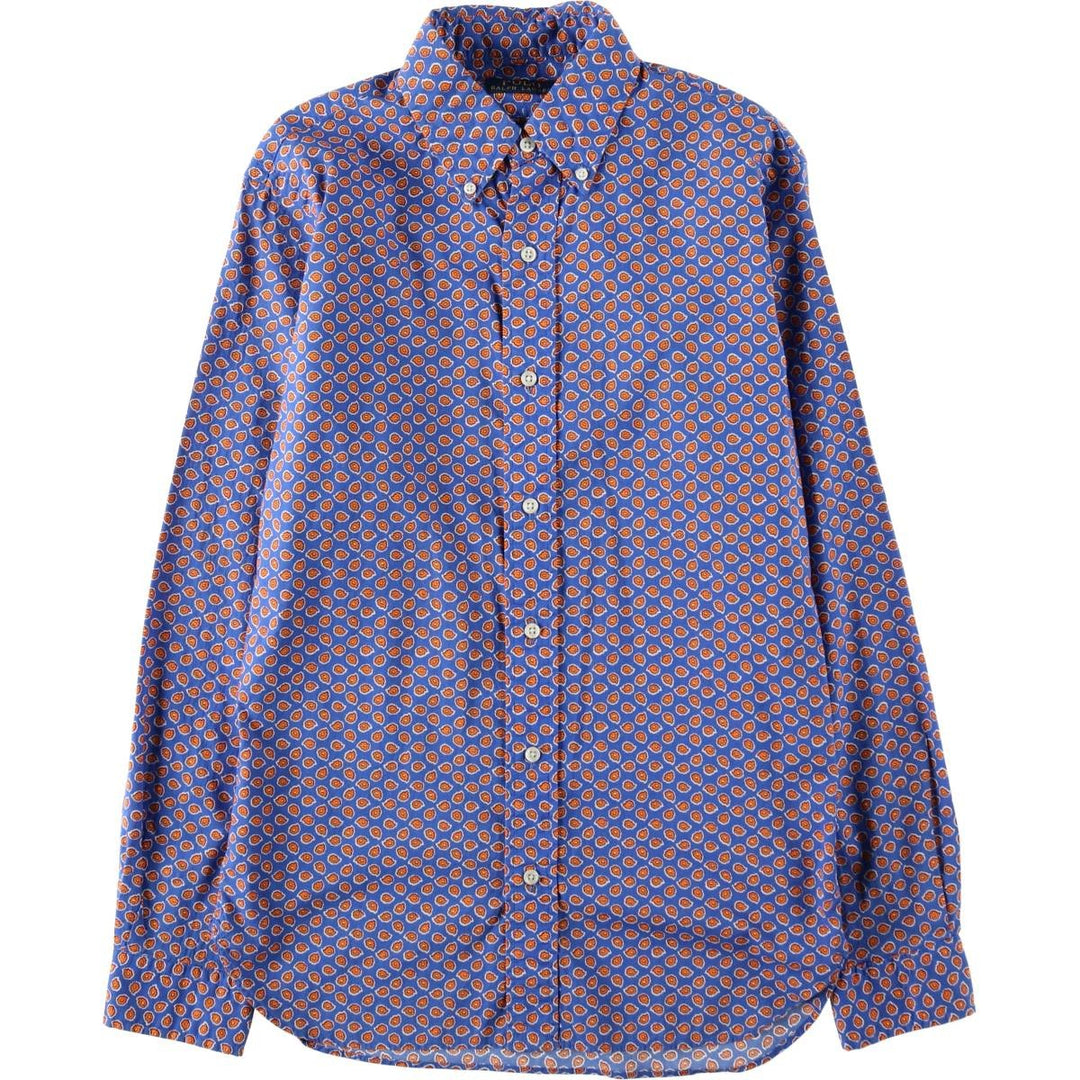 Ralph Lauren POLO RALPH LAUREN Floral Print Long-Sleeve Button-Down Shirt, Women's Size S (approx.) cotton blue type Vintage Second Hand