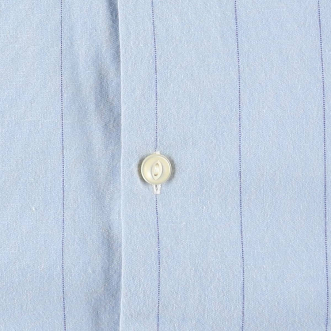 Ralph Lauren LRL LAUREN JEANS COMPANY Stand Collar Long Sleeve Cotton Stripe Shirt, Women's Size XL (approx.) cotton Blue type light blue Vintage Second Hand