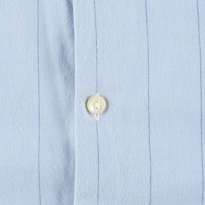 Ralph Lauren LRL LAUREN JEANS COMPANY Stand Collar Long Sleeve Cotton Stripe Shirt, Women's Size XL (approx.) cotton Blue type light blue Vintage Second Hand