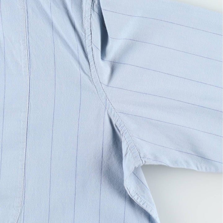 Ralph Lauren LRL LAUREN JEANS COMPANY Stand Collar Long Sleeve Cotton Stripe Shirt, Women's Size XL (approx.) cotton Blue type light blue Vintage Second Hand