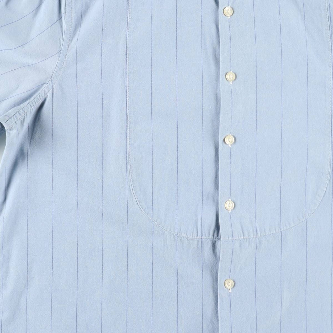 Ralph Lauren LRL LAUREN JEANS COMPANY Stand Collar Long Sleeve Cotton Stripe Shirt, Women's Size XL (approx.) cotton Blue type light blue Vintage Second Hand