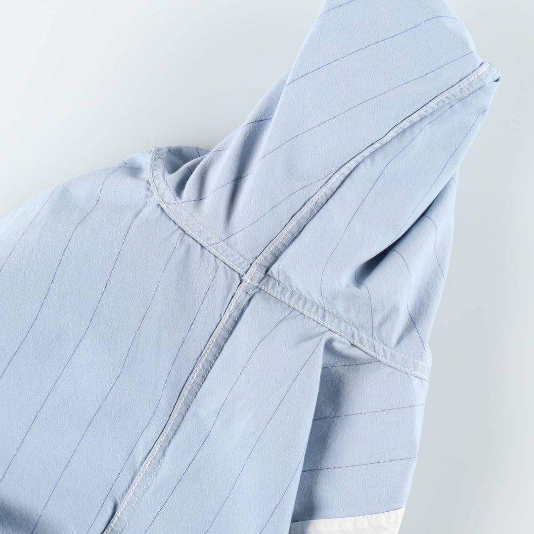 Ralph Lauren LRL LAUREN JEANS COMPANY Stand Collar Long Sleeve Cotton Stripe Shirt, Women's Size XL (approx.) cotton Blue type light blue Vintage Second Hand