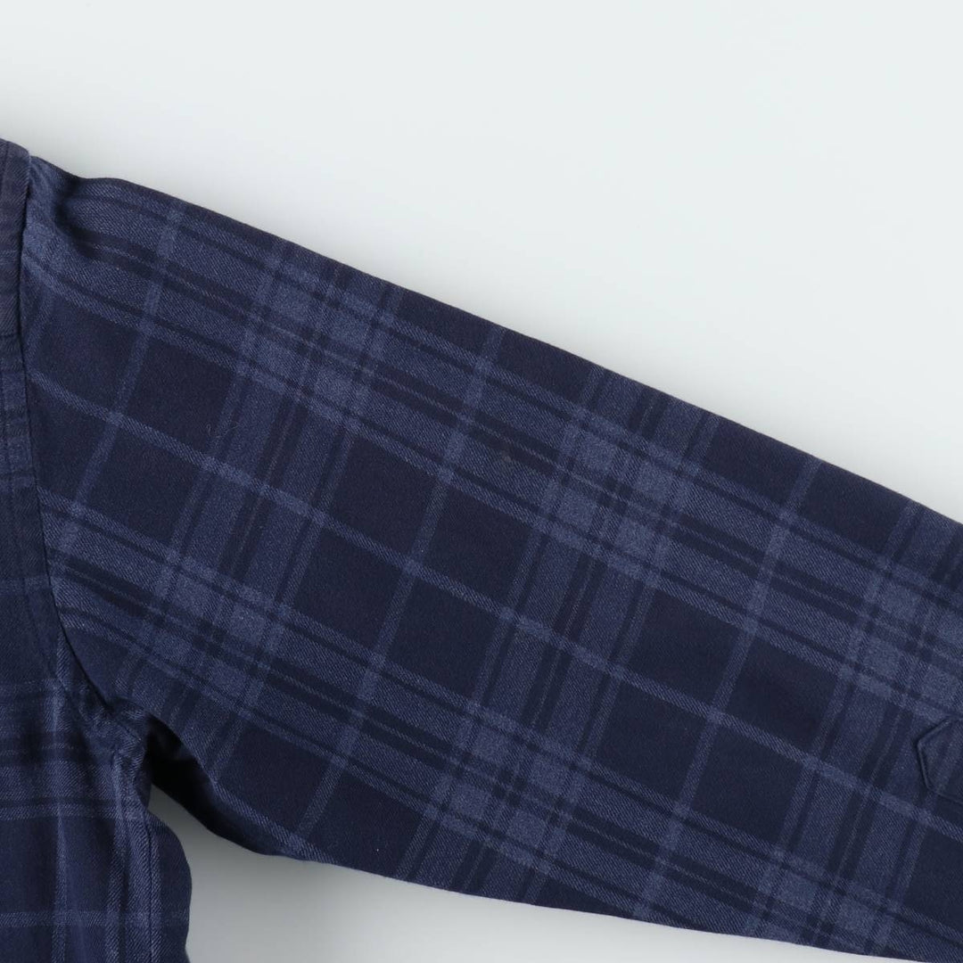 Ralph Lauren LAUREN Full-Zip Long-Sleeve Cotton Check Shirt, Women's Size M (approx.) cotton navy blue type Vintage Second Hand