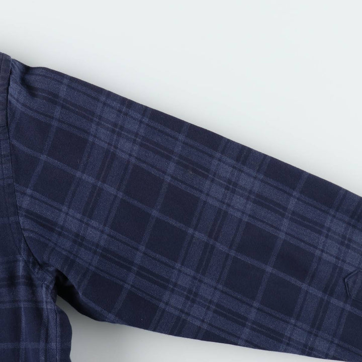Ralph Lauren LAUREN Full-Zip Long-Sleeve Cotton Check Shirt, Women's Size M (approx.) cotton navy blue type Vintage Second Hand