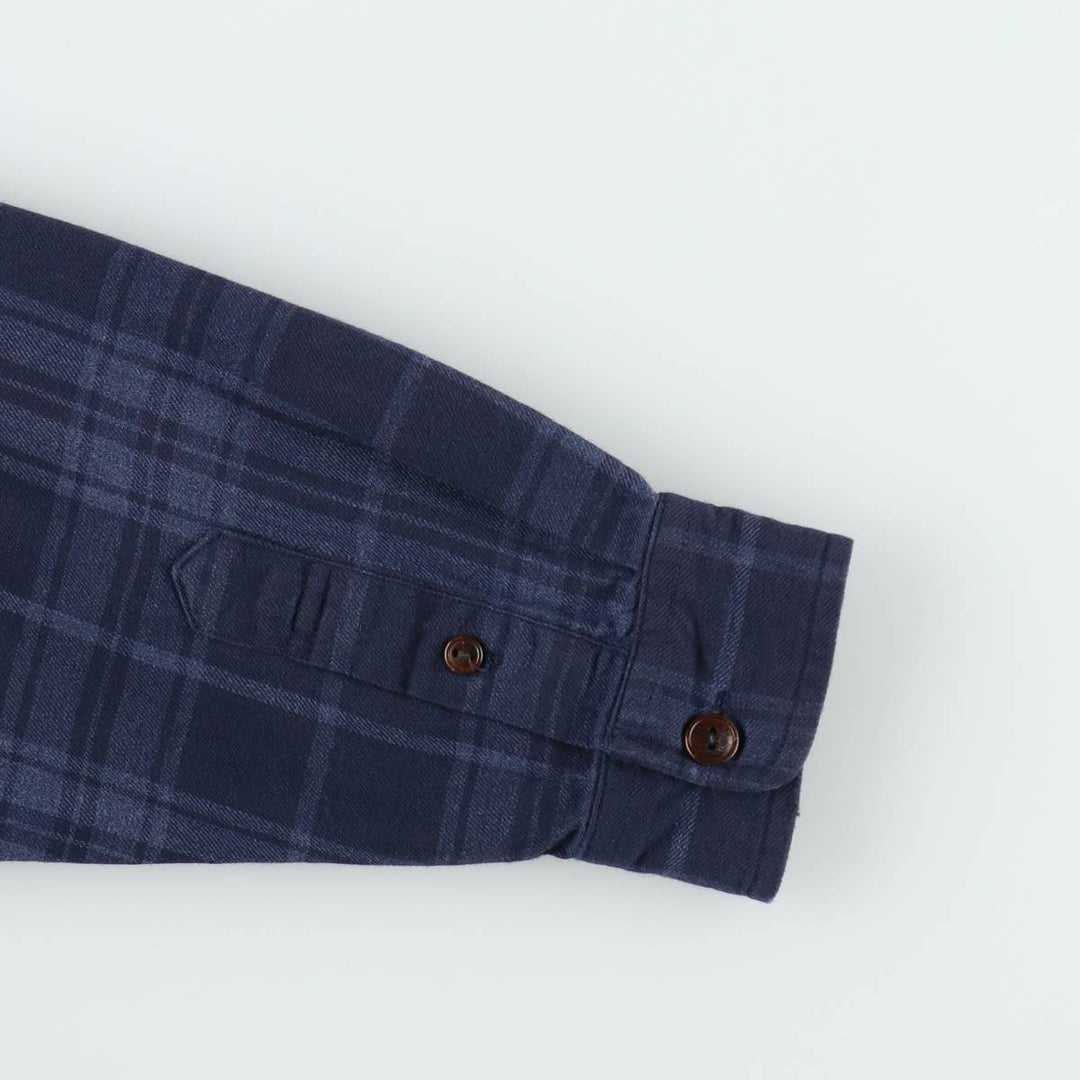 Ralph Lauren LAUREN Full-Zip Long-Sleeve Cotton Check Shirt, Women's Size M (approx.) cotton navy blue type Vintage Second Hand