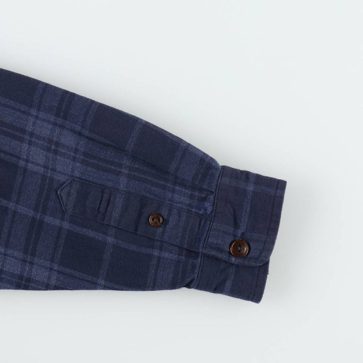 Ralph Lauren LAUREN Full-Zip Long-Sleeve Cotton Check Shirt, Women's Size M (approx.) cotton navy blue type Vintage Second Hand