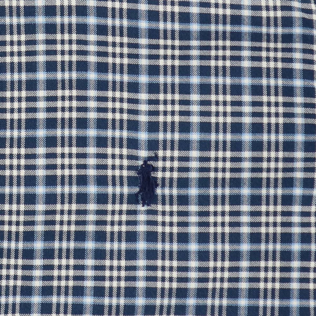 Ralph Lauren long-sleeved button-down check shirt, women's size XL. cotton navy blue type Vintage Second Hand