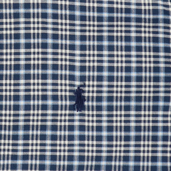 Ralph Lauren long-sleeved button-down check shirt, women's size XL. cotton navy blue type Vintage Second Hand