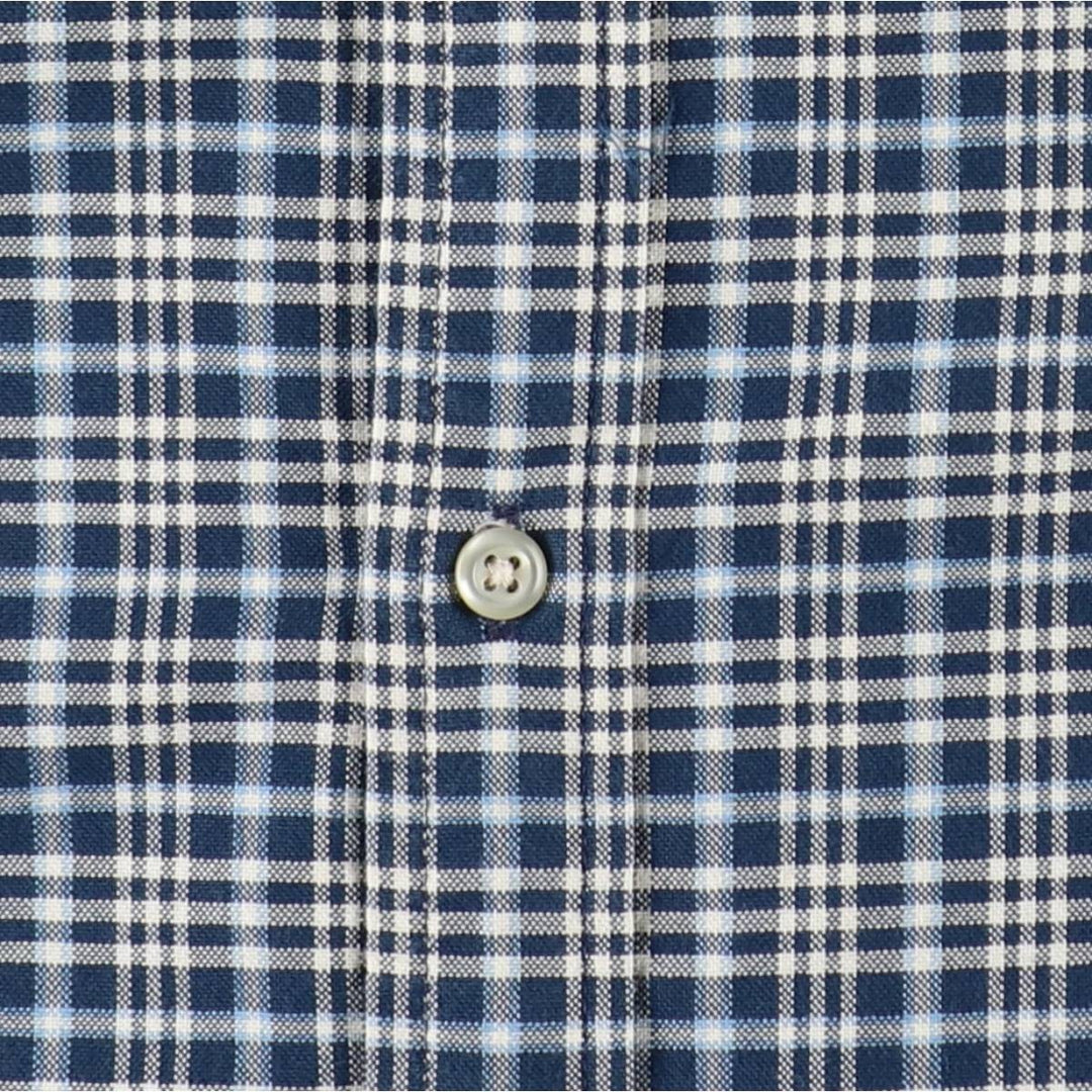 Ralph Lauren long-sleeved button-down check shirt, women's size XL. cotton navy blue type Vintage Second Hand