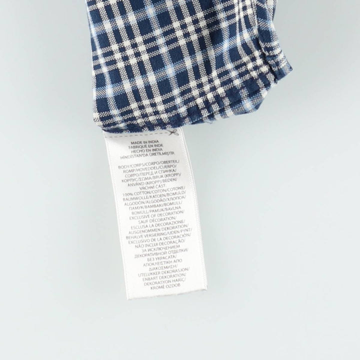 Ralph Lauren long-sleeved button-down check shirt, women's size XL. cotton navy blue type Vintage Second Hand
