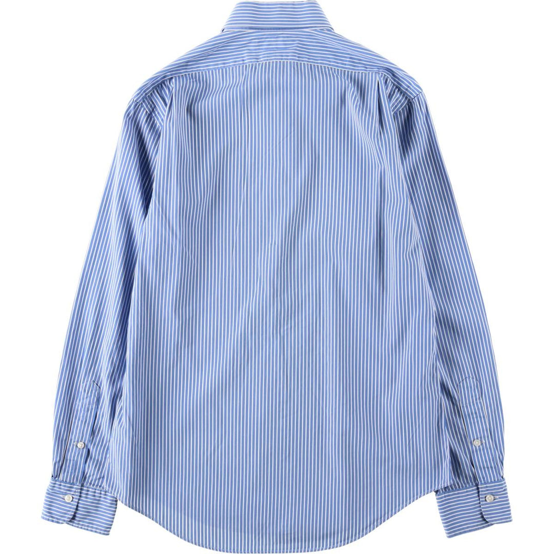 Ralph Lauren POLO by Ralph Lauren CUSTOM FIT DRESS SHIRT Long-sleeved cotton striped shirt, women's size L equivalent. cotton blue type Vintage Second Hand