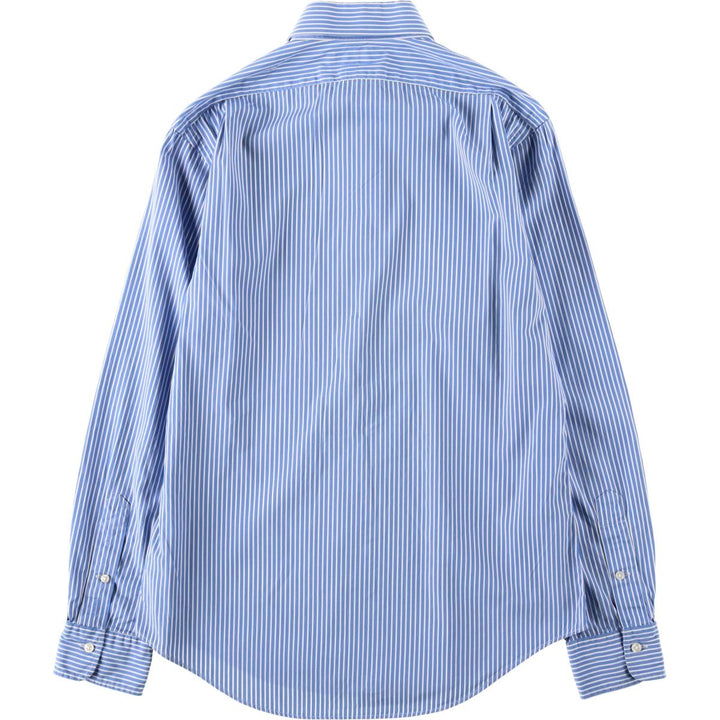 Ralph Lauren POLO by Ralph Lauren CUSTOM FIT DRESS SHIRT Long-sleeved cotton striped shirt, women's size L equivalent. cotton blue type Vintage Second Hand