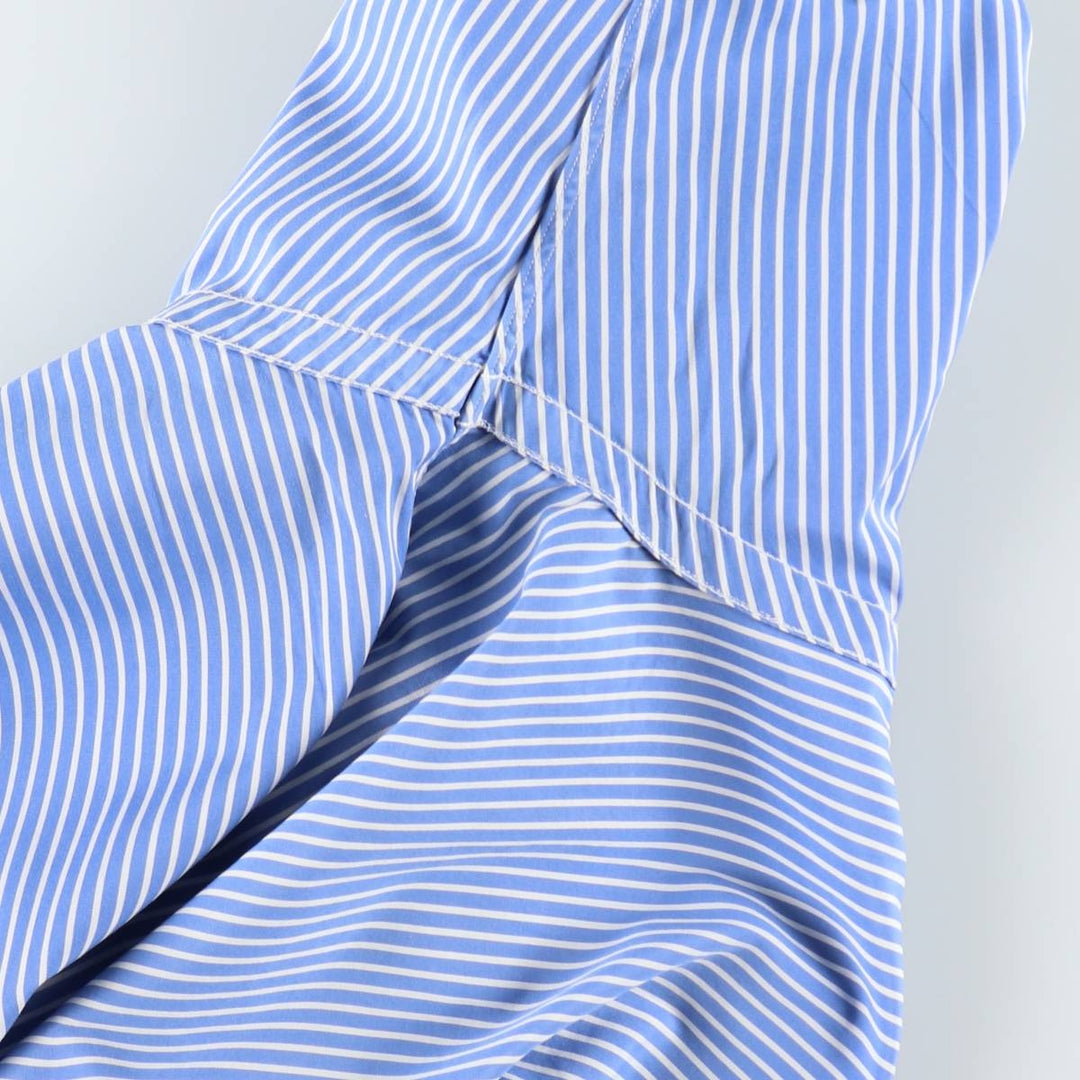 Ralph Lauren POLO by Ralph Lauren CUSTOM FIT DRESS SHIRT Long-sleeved cotton striped shirt, women's size L equivalent. cotton blue type Vintage Second Hand