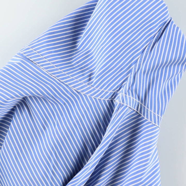 Ralph Lauren POLO by Ralph Lauren CUSTOM FIT DRESS SHIRT Long-sleeved cotton striped shirt, women's size L equivalent. cotton blue type Vintage Second Hand
