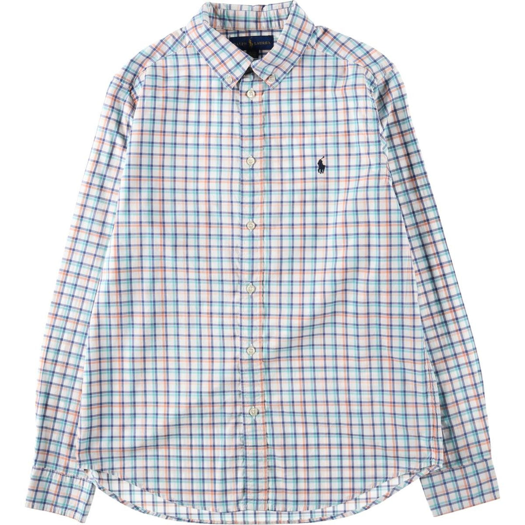 Ralph Lauren long-sleeved button-down check shirt, women's size XL. cotton white type Vintage Second Hand