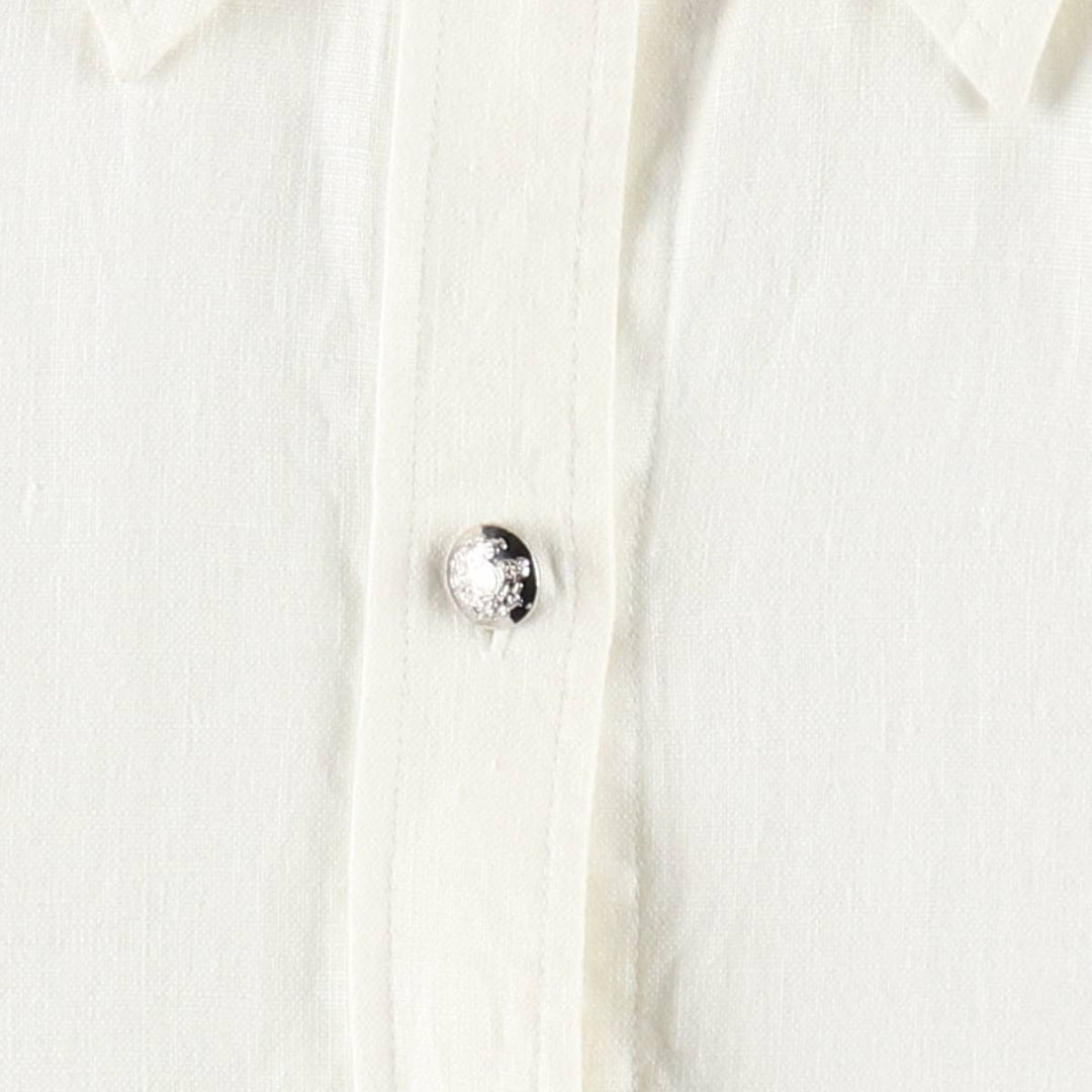 Ralph Lauren LAUREN Lauren long-sleeved linen shirt, women's size M linen white type Vintage Second Hand