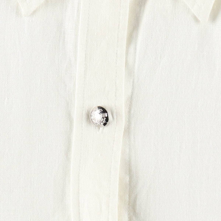Ralph Lauren LAUREN Lauren long-sleeved linen shirt, women's size M linen white type Vintage Second Hand