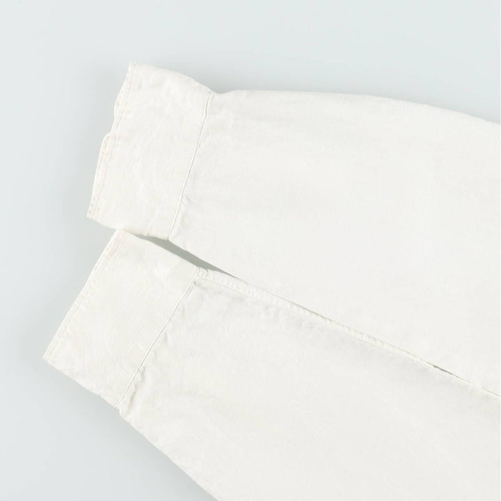 Ralph Lauren LAUREN Lauren long-sleeved linen shirt, women's size M linen white type Vintage Second Hand