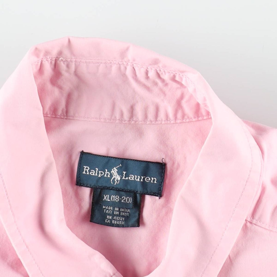 Ralph Lauren long-sleeved button-down shirt, women's size XL cotton pink type Vintage Second Hand