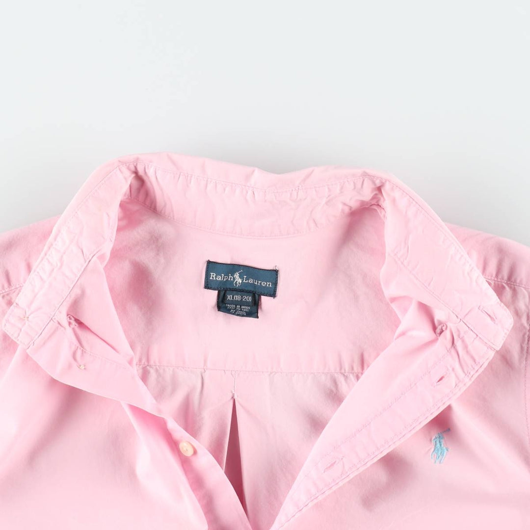 Ralph Lauren long-sleeved button-down shirt, women's size XL cotton pink type Vintage Second Hand