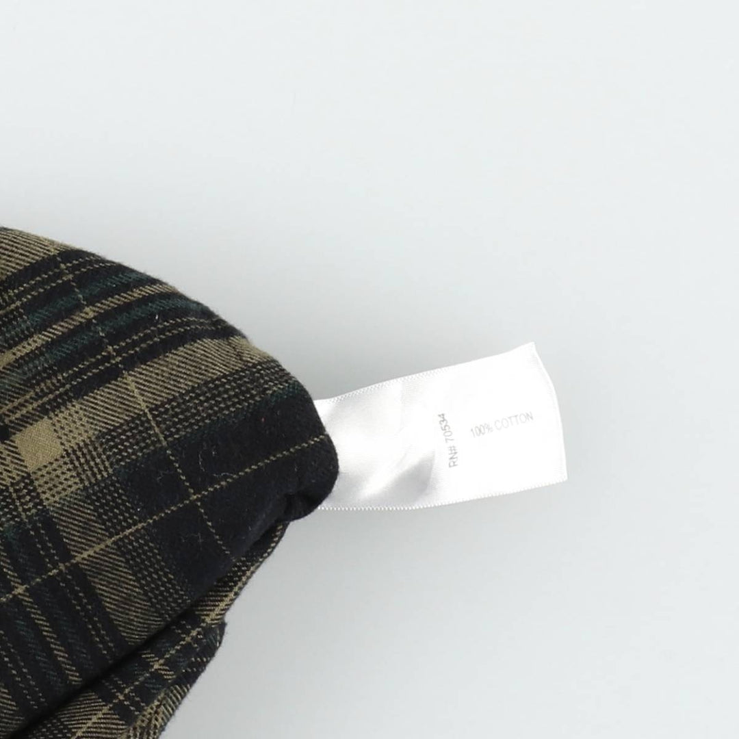 Orvis Long-Sleeve Flannel Check Shirt, Women's Size L (approx.) cotton Khaki type beige Vintage Second Hand