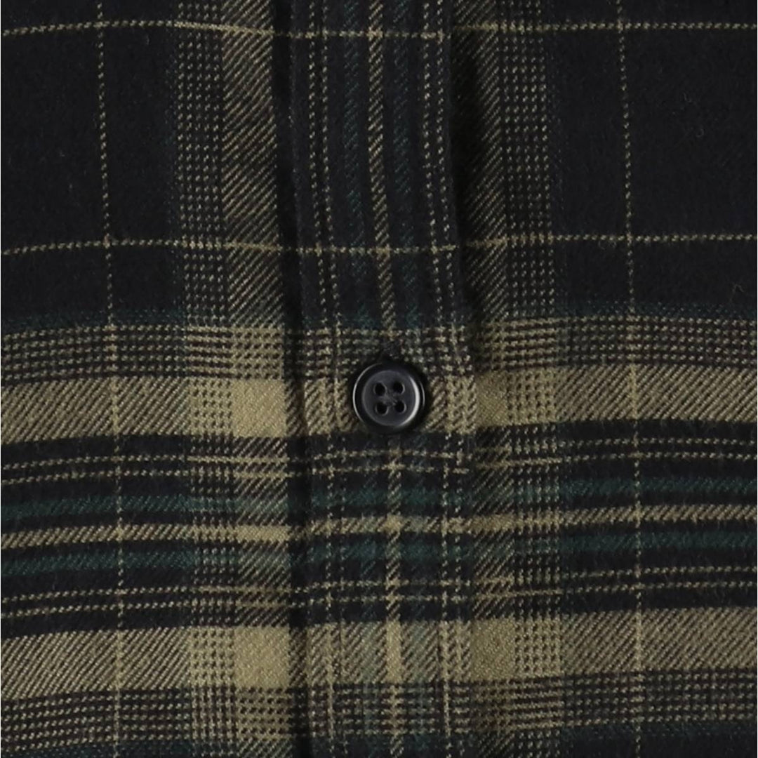 Orvis Long-Sleeve Flannel Check Shirt, Women's Size L (approx.) cotton Khaki type beige Vintage Second Hand