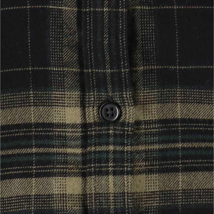 Orvis Long-Sleeve Flannel Check Shirt, Women's Size L (approx.) cotton Khaki type beige Vintage Second Hand