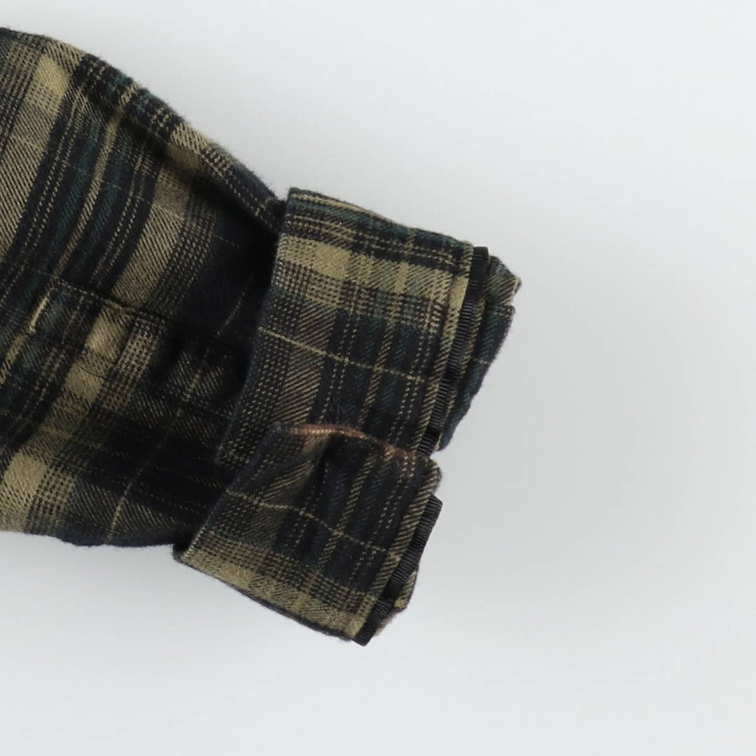 Orvis Long-Sleeve Flannel Check Shirt, Women's Size L (approx.) cotton Khaki type beige Vintage Second Hand