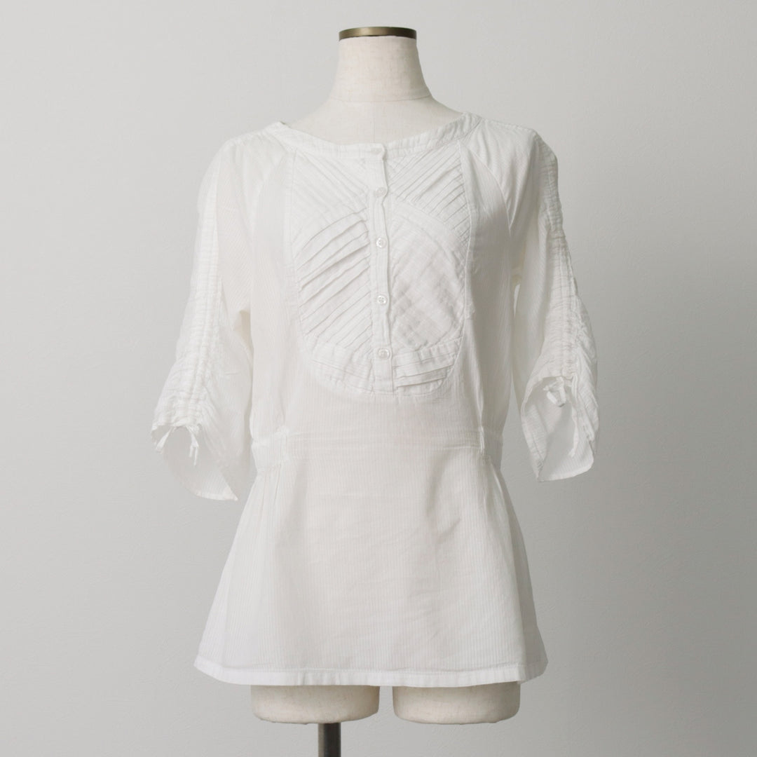 DKNY Jeans pullover blouse, five-quarter sleeve, women's size XS. cotton white type Vintage Second Hand
