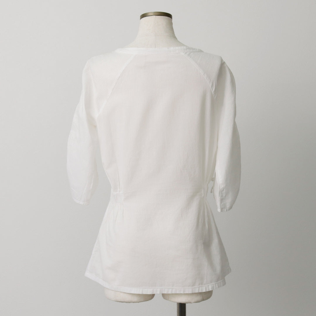 DKNY Jeans pullover blouse, five-quarter sleeve, women's size XS. cotton white type Vintage Second Hand