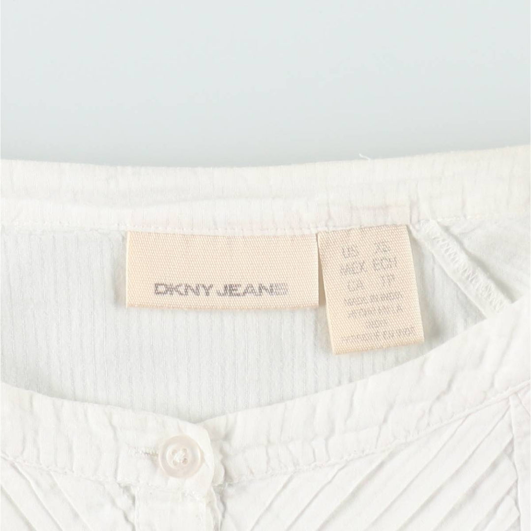 DKNY Jeans pullover blouse, five-quarter sleeve, women's size XS. cotton white type Vintage Second Hand