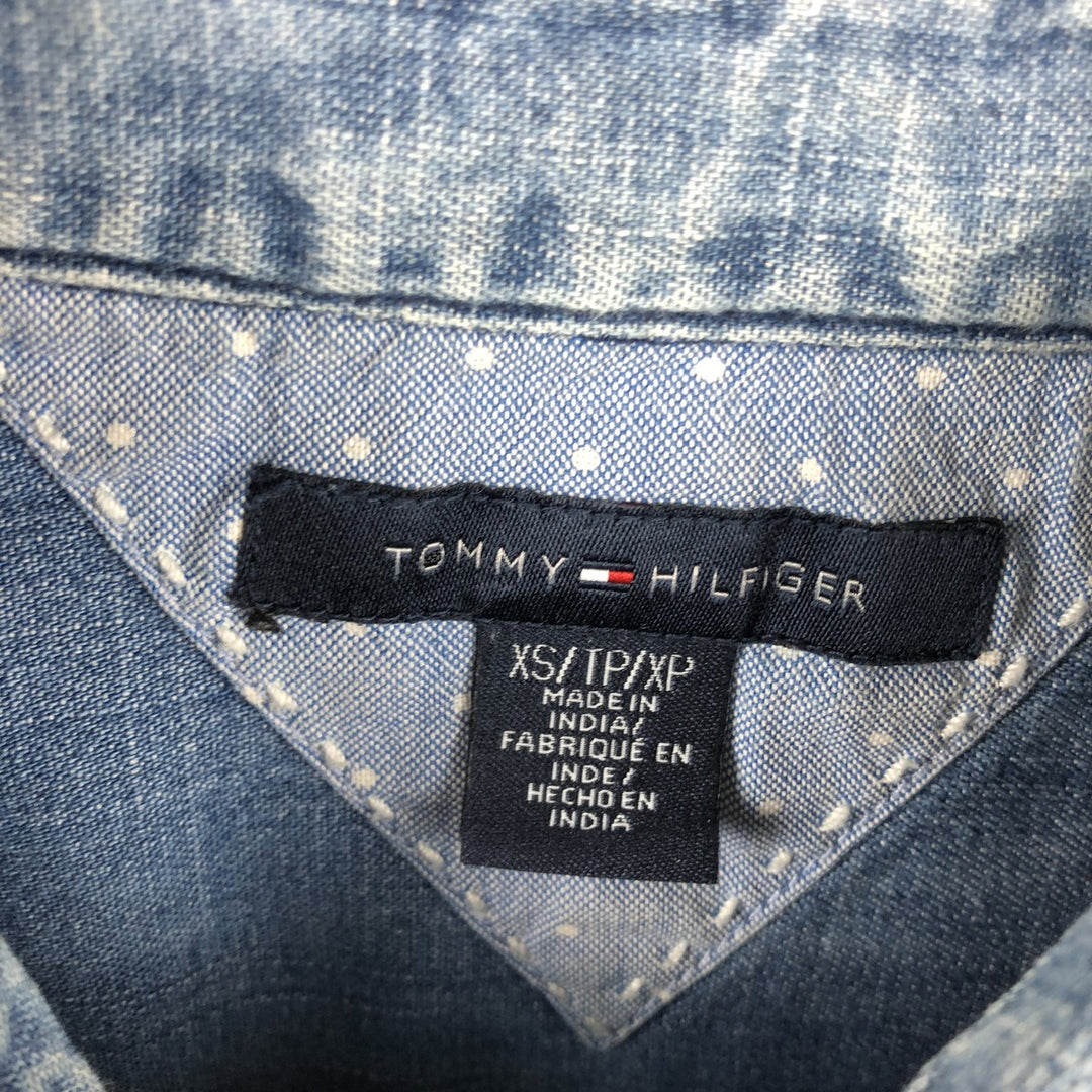 Tommy Hilfiger long-sleeved cotton shirt, women's size XS (approx.) cotton blue type Vintage Second Hand